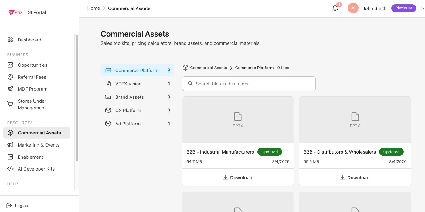 Commercial assets library