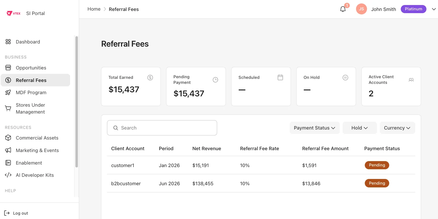 Referral fees, settled and pending
