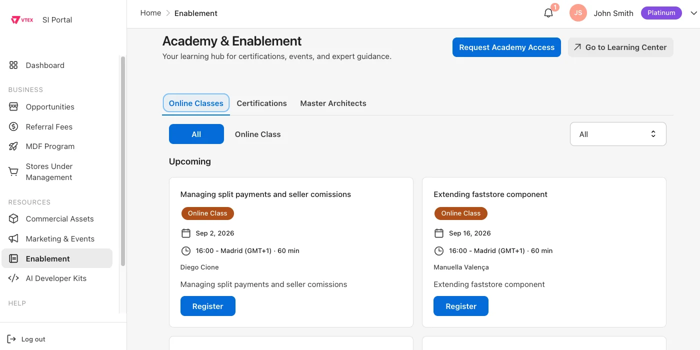 Certifications and online classes